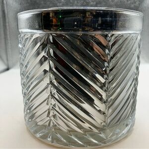 Bath & Body Works Iced Balsam 3-Wick Scented Candle 14.5oz Silver Chevron Glass